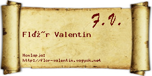 Flór Valentin névjegykártya