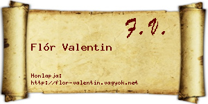Flór Valentin névjegykártya